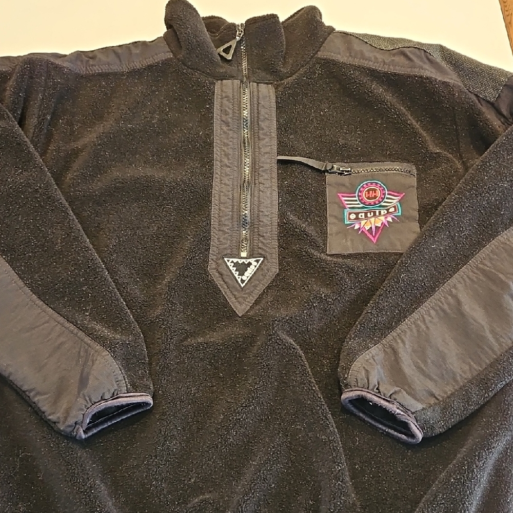 Vintage Helly Hansen Equipe Quarter-Zip Fleece Pullover - Mens Large